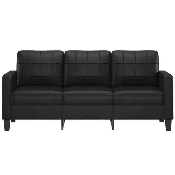 vidaXL 3-personers sofa 180 cm kunstlæder sort
