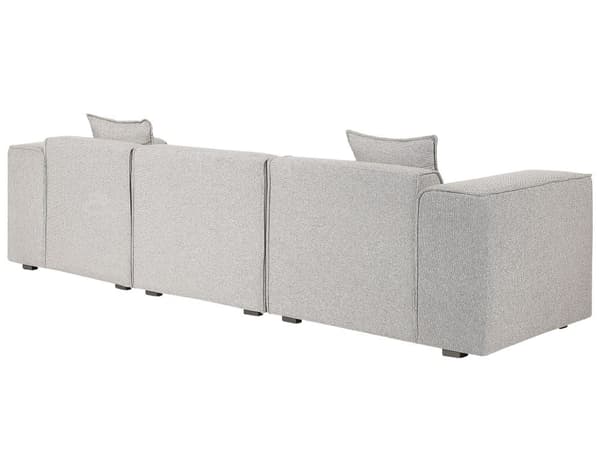 Venstre Hjørnesofa Lysebeige 3-seter Polyestertrekk Ekstra Spredte Puter Moderne Stil