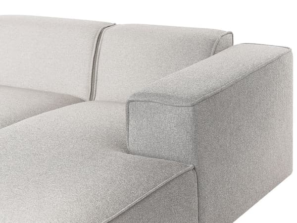 Venstre Hjørnesofa Lysebeige 3-seter Polyestertrekk Ekstra Spredte Puter Moderne Stil