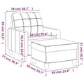 Miniatyrbillede 6 af 7: vidaXL sofastol med fodskammel 60 cm kunstlæder sort