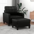 Miniatyrbillede 7 af 7: vidaXL sofastol med fodskammel 60 cm kunstlæder sort