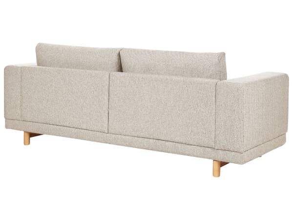 Sofa Lys Beige Polyester Polstret 3-sæders Moderne Minimalistisk Stil Stue Brede Armlæn Polstret Ryglæn