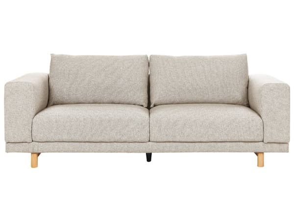 Sofa Lys Beige Polyester Polstret 3-sæders Moderne Minimalistisk Stil Stue Brede Armlæn Polstret Ryglæn