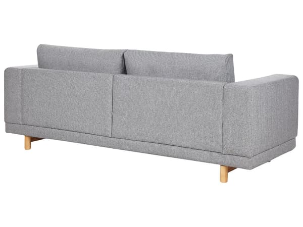 Sofa Gul Polyester Lyse Træben 3 Personers Tyk Polstret Dyb Blød Stofsofa til Stuen Vintage Retro Inspiration Stue Møbel Moderne