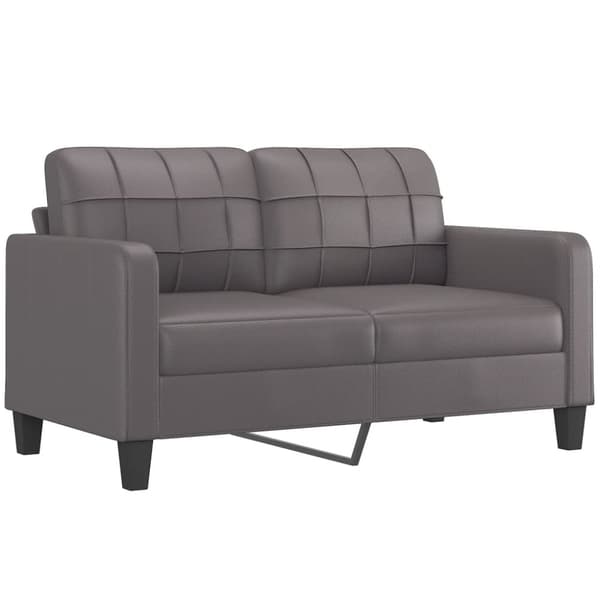 vidaXL 2-sits soffa med prydnadskuddar grå 140 cm konstläder