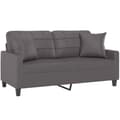 Miniatyrbillede 3 af 8: vidaXL 2-personers sofa med pyntepuder 140 cm kunstlæder grå