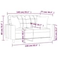 Miniatyrbillede 8 af 8: vidaXL 2-personers sofa med pyntepuder 140 cm kunstlæder grå