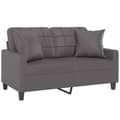 Miniatyrbillede 3 af 8: vidaXL 2-personers sofa med pyntepuder 120 cm kunstlæder grå