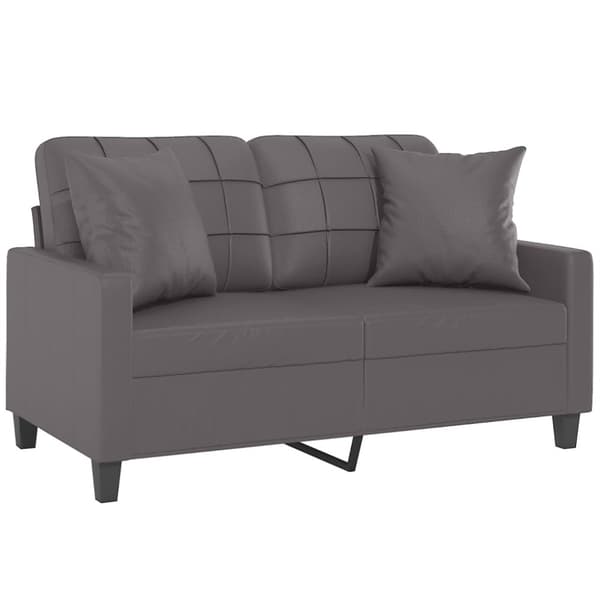 vidaXL 2-personers sofa med pyntepuder 120 cm kunstlæder grå