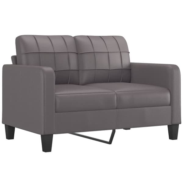 vidaXL 2-personers sofa med pyntepuder 120 cm kunstlæder grå