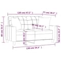 Miniatyrbillede 8 af 8: vidaXL 2-personers sofa med pyntepuder 120 cm kunstlæder grå
