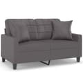 Miniatyrbillede 1 af 8: vidaXL 2-personers sofa med pyntepuder 120 cm kunstlæder grå