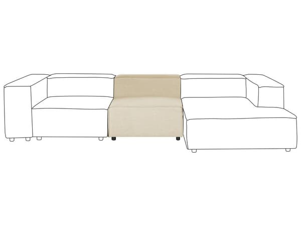Keskimoduuli beige yhdelle pellava muovijalat moduulisohvan osa moderni