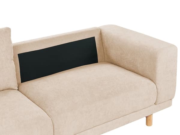 Sofa Beige Kordfløyel 3-seter Brede armlener Polstret ryggstøtte Moderne Minimalistisk