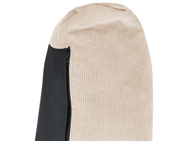 Sofa Beige Kordfløyel 3-seter Brede armlener Polstret ryggstøtte Moderne Minimalistisk