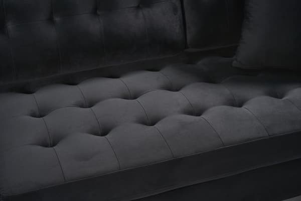 Marino Deluxe chaiselongsofa højre eller venstrevendt inkl. puder velour sort.