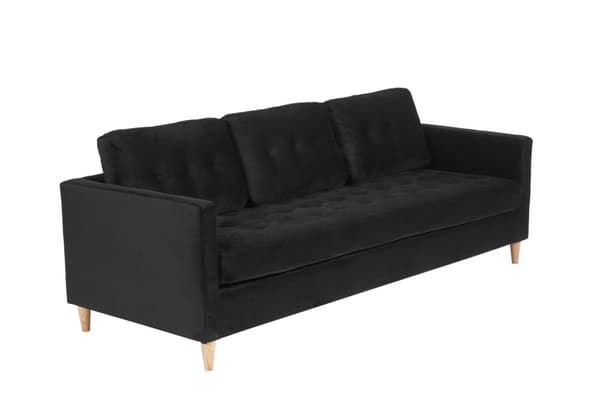 Marino sofa 3 pers. velour sort.
