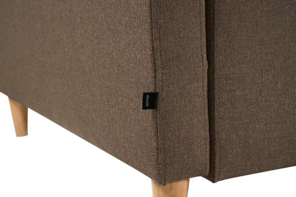Marino Deluxe sjeselongsofa høyre eller venstrevent med puter stoff brun.