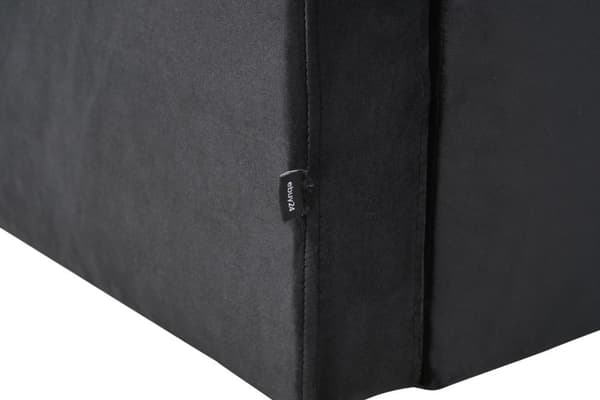 Marino Deluxe sjeselongsofa høyre eller venstrevent med puter velour svart.