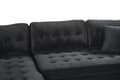 Miniatyrbilde 2 av 10: Marino Deluxe sjeselongsofa høyre eller venstrevent med puter velour svart.