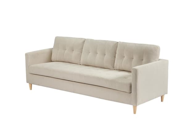 Marino sofa 3 seter fløyel sandfarget.