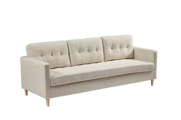 Marino sofa 3 seter fløyel sandfarget.