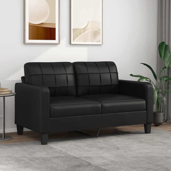 vidaXL 2-sitssoffa svart 140 cm konstläder