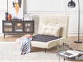 Miniatyrbillede 4 af 11: Sovesofa creme velour sofa til stuen værelse med sovefunktion metal sølv ben pude moderne design