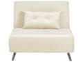 Miniatyrbillede 1 af 11: Sovesofa creme velour sofa til stuen værelse med sovefunktion metal sølv ben pude moderne design