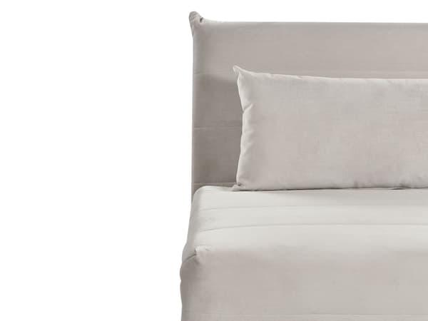 Sammenklappelig 1-personers sofa lysegrå velour træben sofa med sovefunktion ekstra pude moderne design