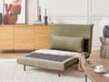 Miniatyrbillede 4 af 11: Sammenklappelig 1-personers sofa olivengrøn velour træben sofa med sovefunktion ekstra pude moderne design