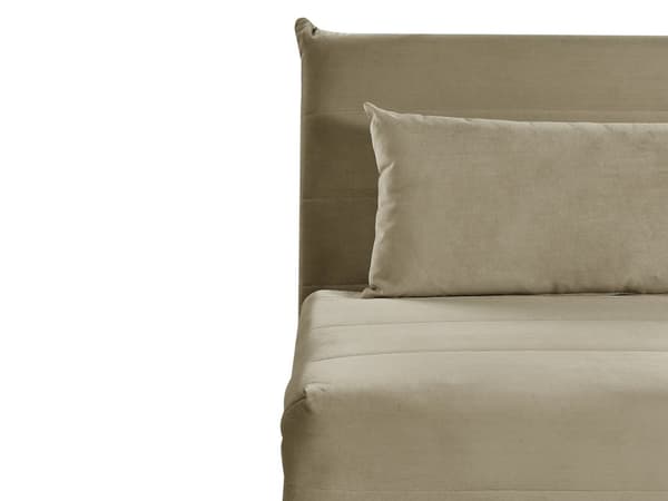 Sammenklappelig 1-personers sofa olivengrøn velour træben sofa med sovefunktion ekstra pude moderne design