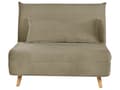 Miniatyrbillede 1 af 11: Sammenklappelig 1-personers sofa olivengrøn velour træben sofa med sovefunktion ekstra pude moderne design