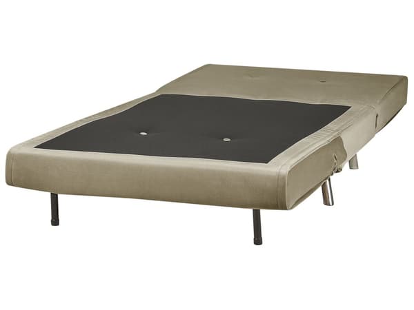 Sovesofa olivengrøn veloursofa til stuen med sovefunktion metal sølv ben pude moderne design