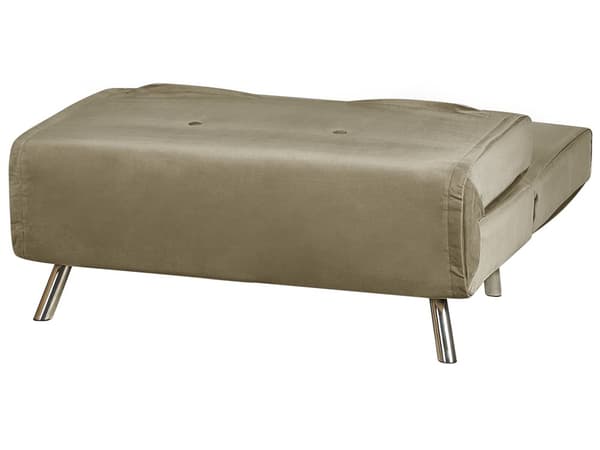 Sovesofa olivengrøn veloursofa til stuen med sovefunktion metal sølv ben pude moderne design