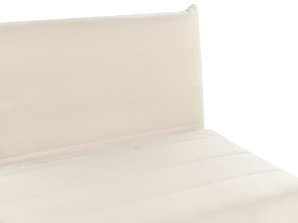 Sammenklappelig 1-personers sofa creme velour træben sofa med sovefunktion ekstra pude moderne design