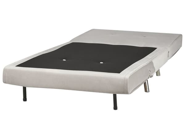Bäddsoffa Ljusgrå Tyg Bäddsoffa Utfällbar Stol Säng