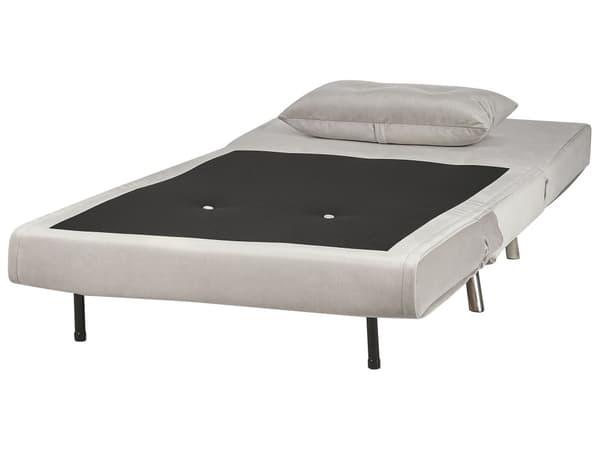 Bäddsoffa Ljusgrå Tyg Bäddsoffa Utfällbar Stol Säng