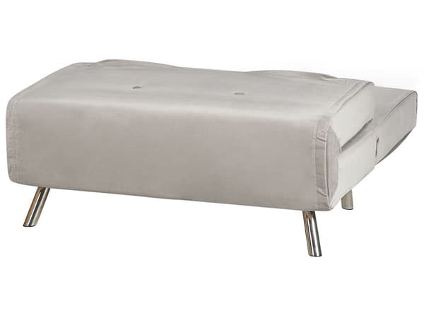Bäddsoffa Ljusgrå Tyg Bäddsoffa Utfällbar Stol Säng