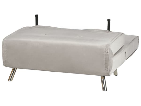 Bäddsoffa Ljusgrå Tyg Bäddsoffa Utfällbar Stol Säng