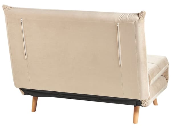Små Bäddsoffa Beige Tyg 1-sits Utfällbar Sovfunktion Armlös Skandinavisk