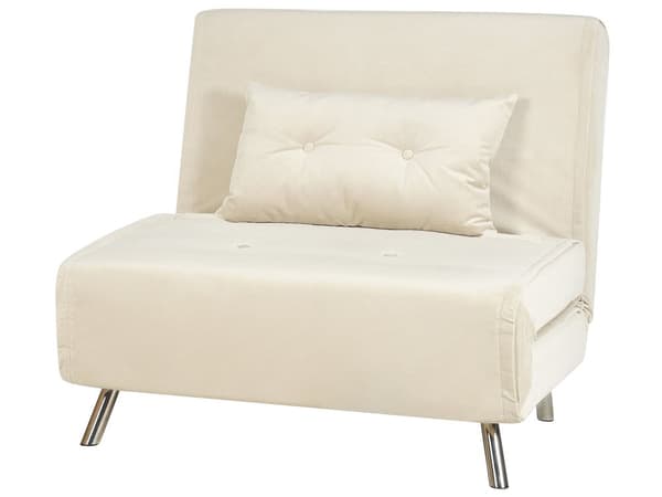Bäddsoffa Krämvit Tyg Bäddsoffa Utfällbar Stol Säng