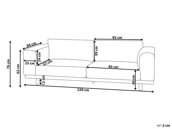 Soffa Ljusbeige Polyester Klädd 3-sits Modern Minimalistisk Stil Vardagsrum Breda Armstöd Kuddat Ryggstöd