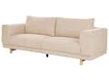Miniatyrbild 5 av 11: Soffa Beige Klädd 3-sits Modern Minimalistisk Manchester Stil Vardagsrum Breda Armstöd Kuddat Ryggstöd