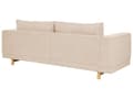 Miniatyrbild 6 av 11: Soffa Beige Klädd 3-sits Modern Minimalistisk Manchester Stil Vardagsrum Breda Armstöd Kuddat Ryggstöd