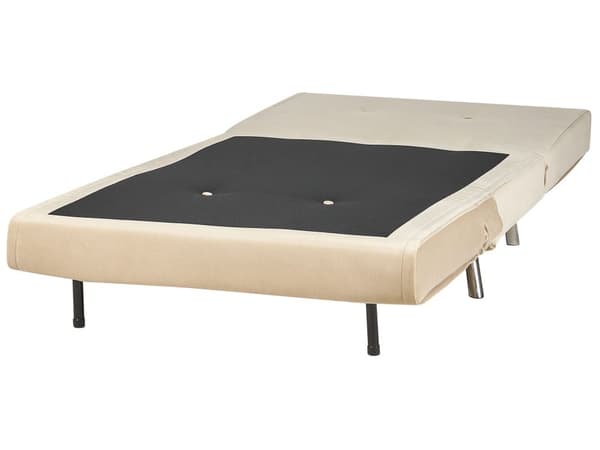 Bäddsoffa Beige Tyg Bäddsoffa Utfällbar Stol Säng