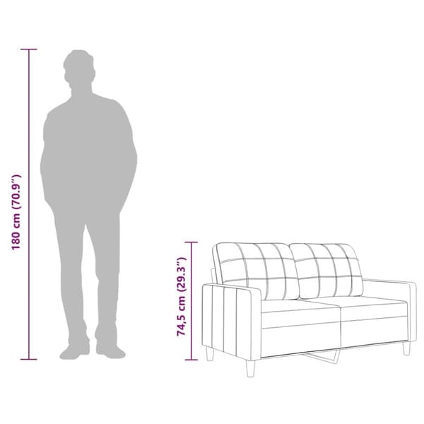 vidaXL 2-personers sofa 140 cm stof mørkegrå