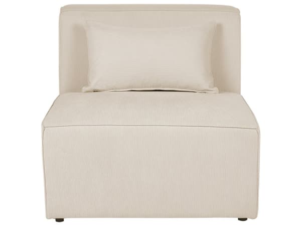 Sohva vaalea beige kolmelle vakosamettiverhoilu modulaarinen koristetyyny minimalistinen