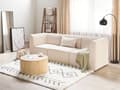 Pikkukuva 2 / 11: Sohva vaalea beige kolmelle vakosamettiverhoilu modulaarinen koristetyyny minimalistinen