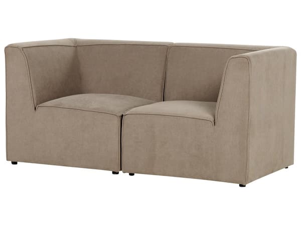 Sohva ruskeanharmaa kahdelle vakosamettiverhoilu modulaarinen minimalistinen